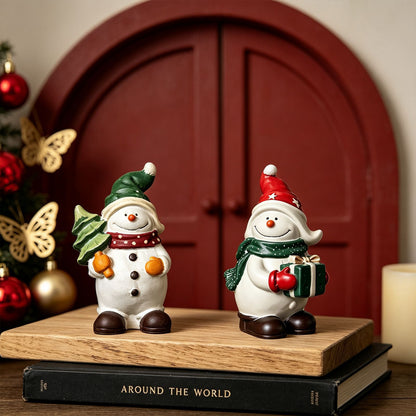 4pcs Cute Snowman Figurine Resin Mold Set