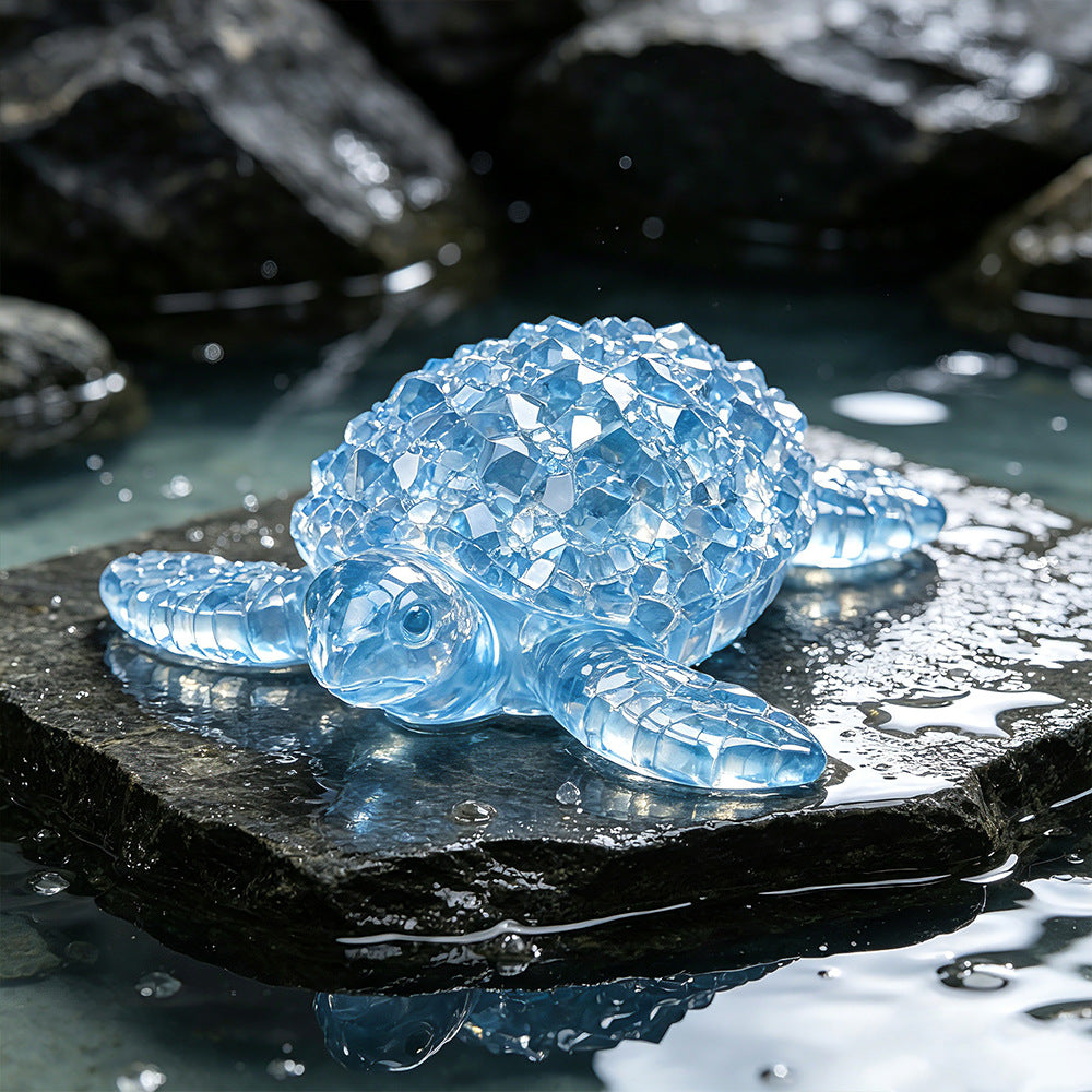 Crystal Cluster Diamond Turtle Figurine Resin Mold