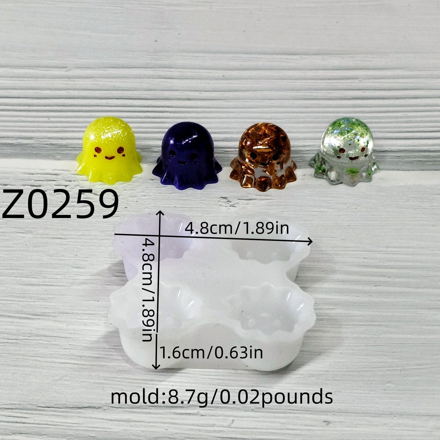 4-in-1 Little Ghost Ornament Resin Mold