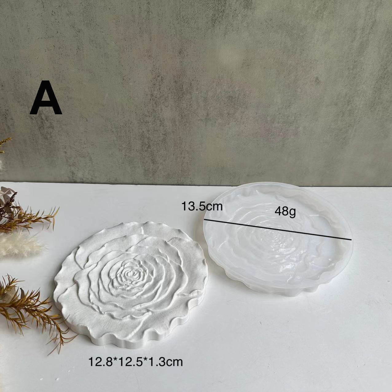 3pcs Flower Coaster Tray Resin Molds