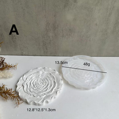 3pcs Flower Coaster Tray Resin Molds