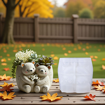 Hugging Bear Storage Jar Resin Mold