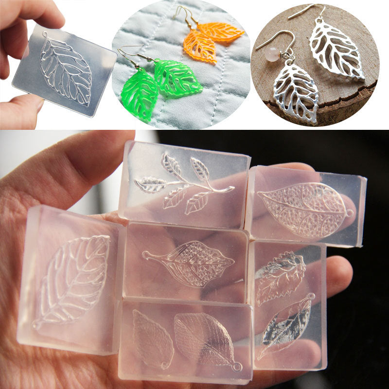 6pcs Leaf Vein Jewelry Accessories Resin Molds