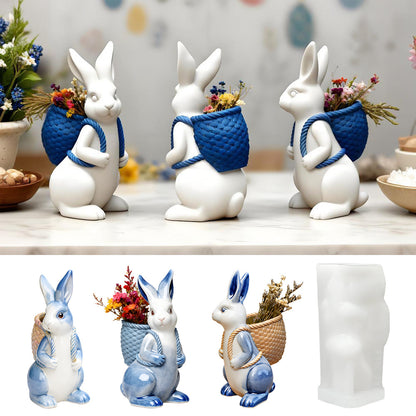 Rabbit Carrying a Backpack Ornament Resin Mold