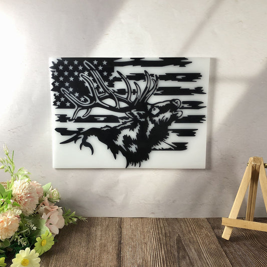 USA Flag Deer Wall Hanging Resin Mold DIY Patriotic Home Decor & Wall Ornament Craft Mold