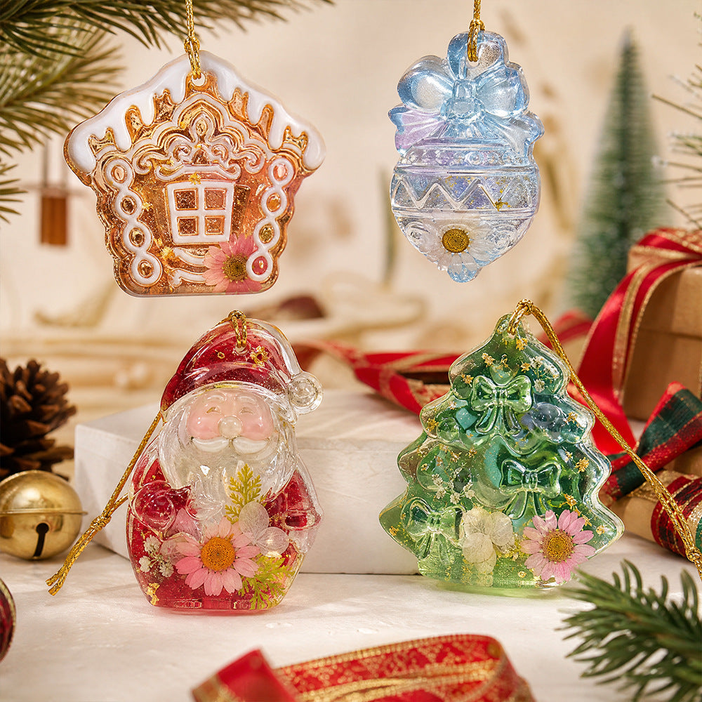 2pcs Christmas Hanging Ornament Resin Molds