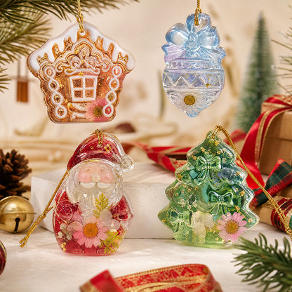 2pcs Christmas Hanging Ornament Resin Molds