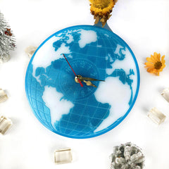 Earth Shape World Map Clock Resin Mold