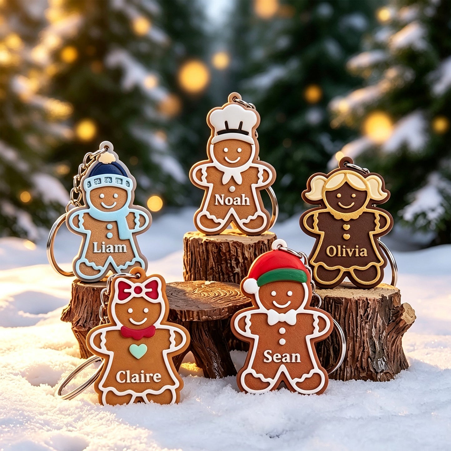 5-Piece Gingerbread Man Christmas Ornament Resin Mold Set