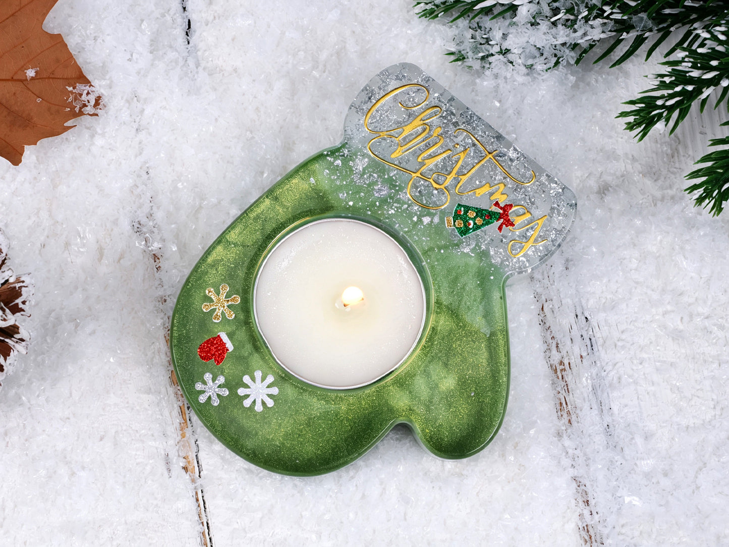 Christmas Deer, Mitten, Boot & Snowman Candle Holder Resin Mold