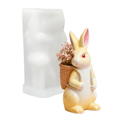 Rabbit Carrying a Backpack Ornament Resin Mold