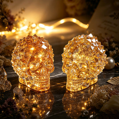 Crystal Cluster Diamond Skull Figurine Resin Mold
