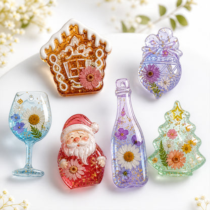 2pcs Christmas Hanging Ornament Resin Molds