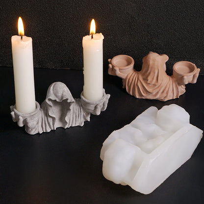 Black Witch Candle Holder Resin Mold