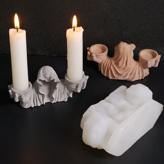 Black Witch Candle Holder Resin Mold