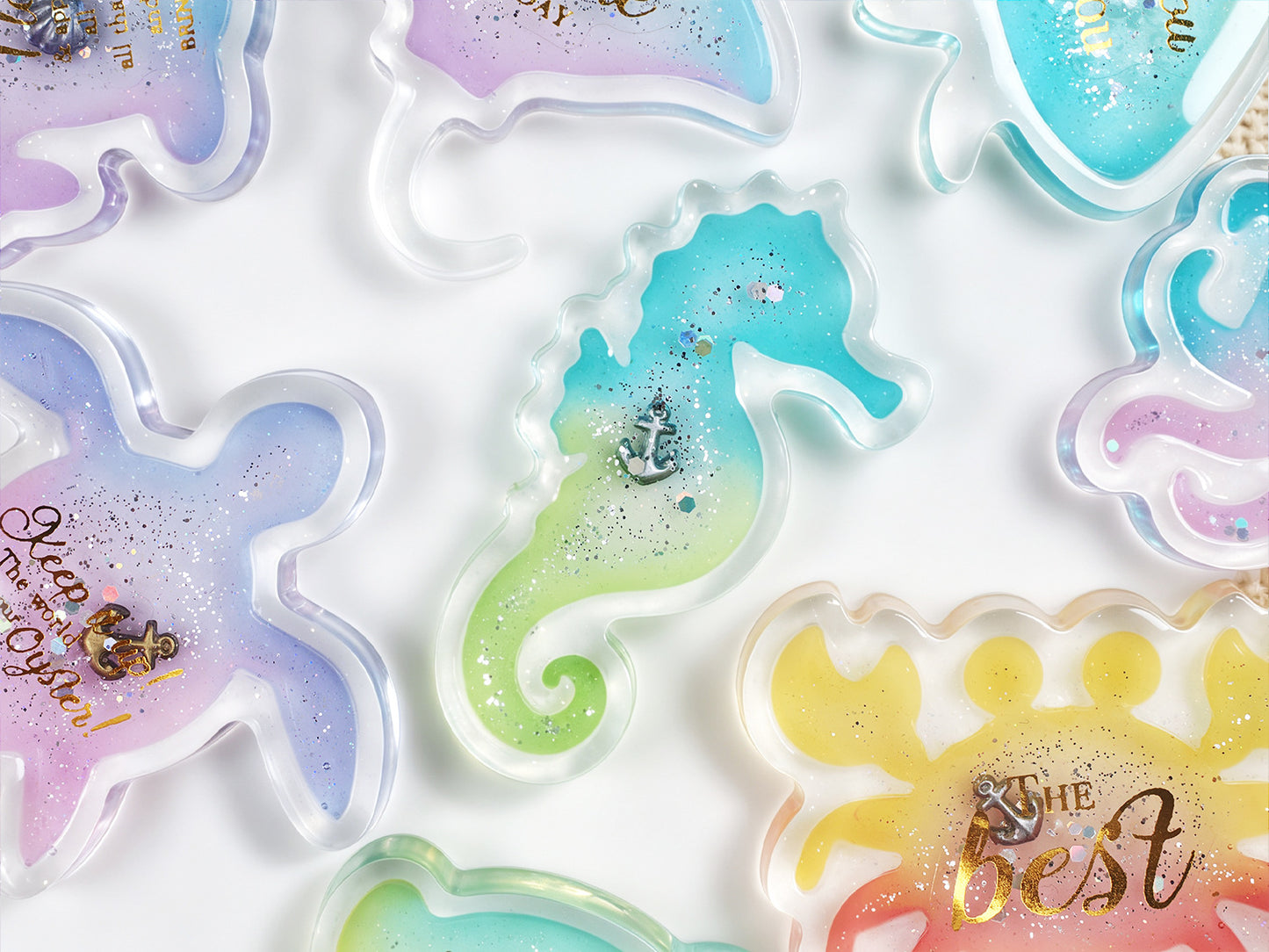 Ocean Animal Shaker Embellishment Resin Mold Set