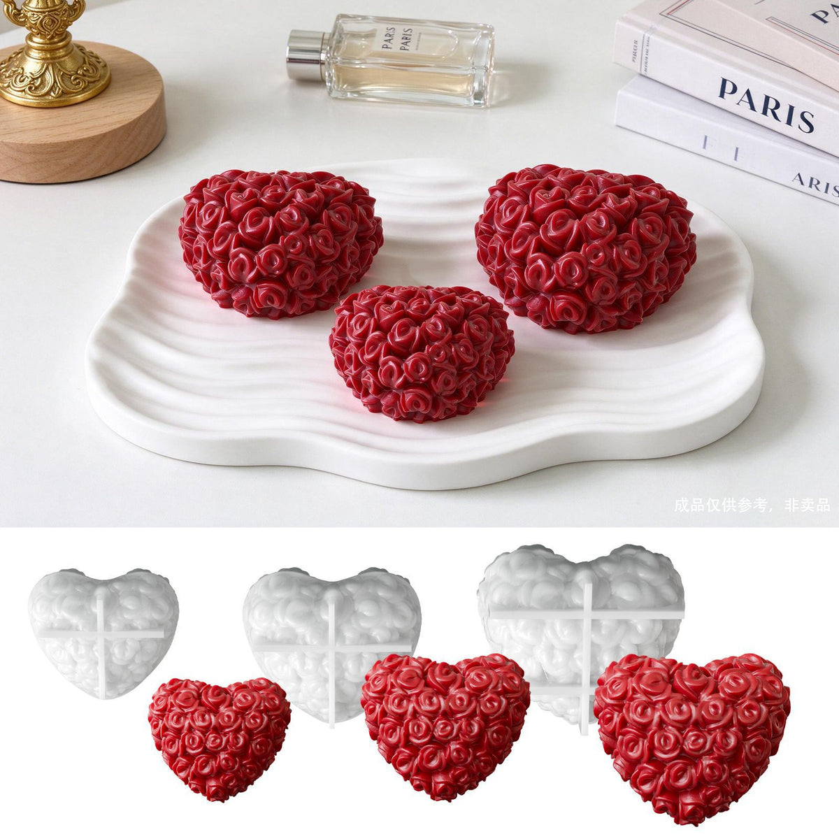 Rose Heart Figurine Resin Mold