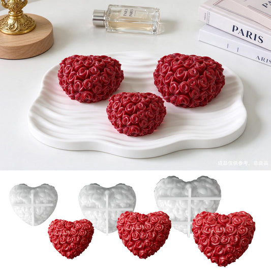 Rose Heart Figurine Resin Mold