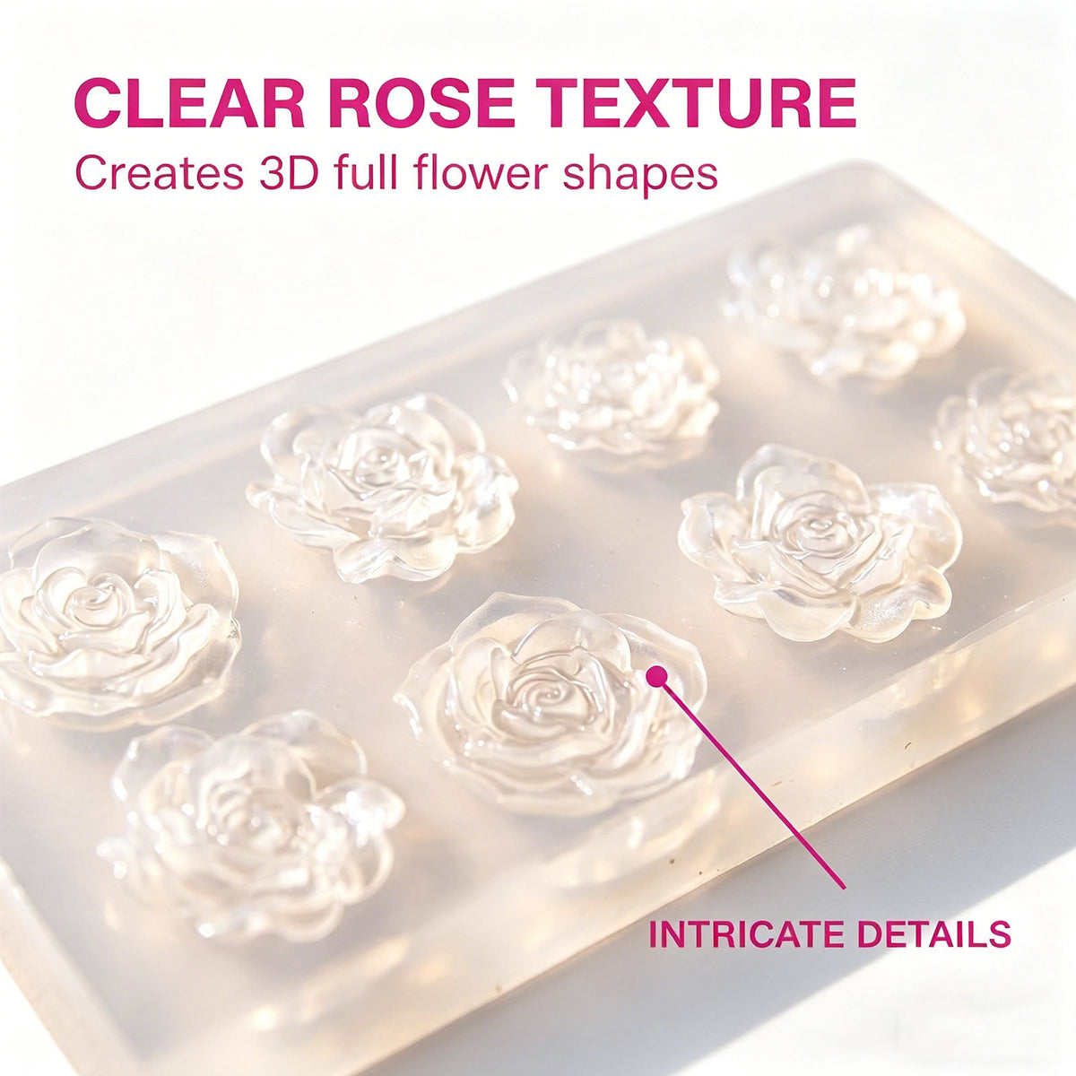 Rose Flower Decorative Resin Mold for UV Resin