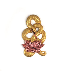 Evil Snake Wrapped Lotus Wall Hanging Resin Mold
