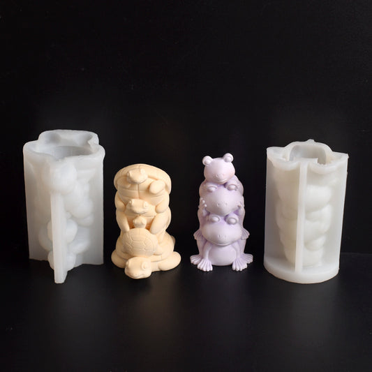 Stacked Frog Turtle Silicone Mold