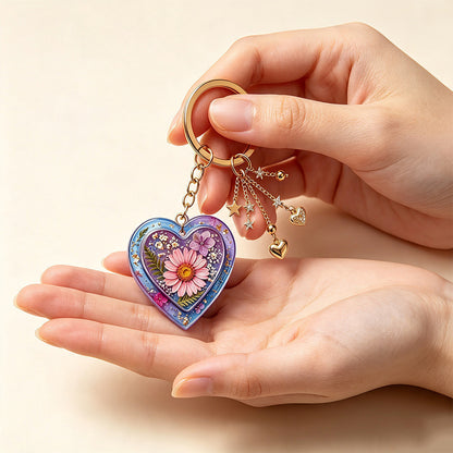 Double-Layer 3D Heart 26-Letter Decorative Pendant Resin Mold