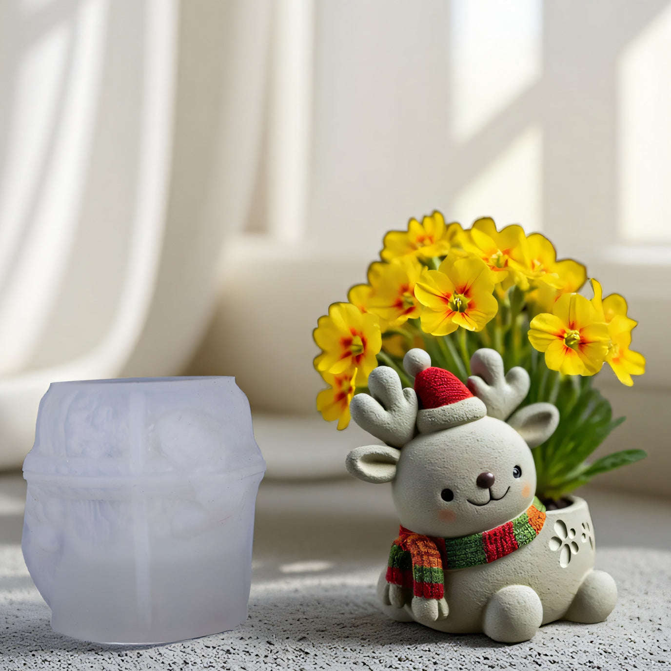 Adorable Deer Candle Holder Ornament Resin Mold