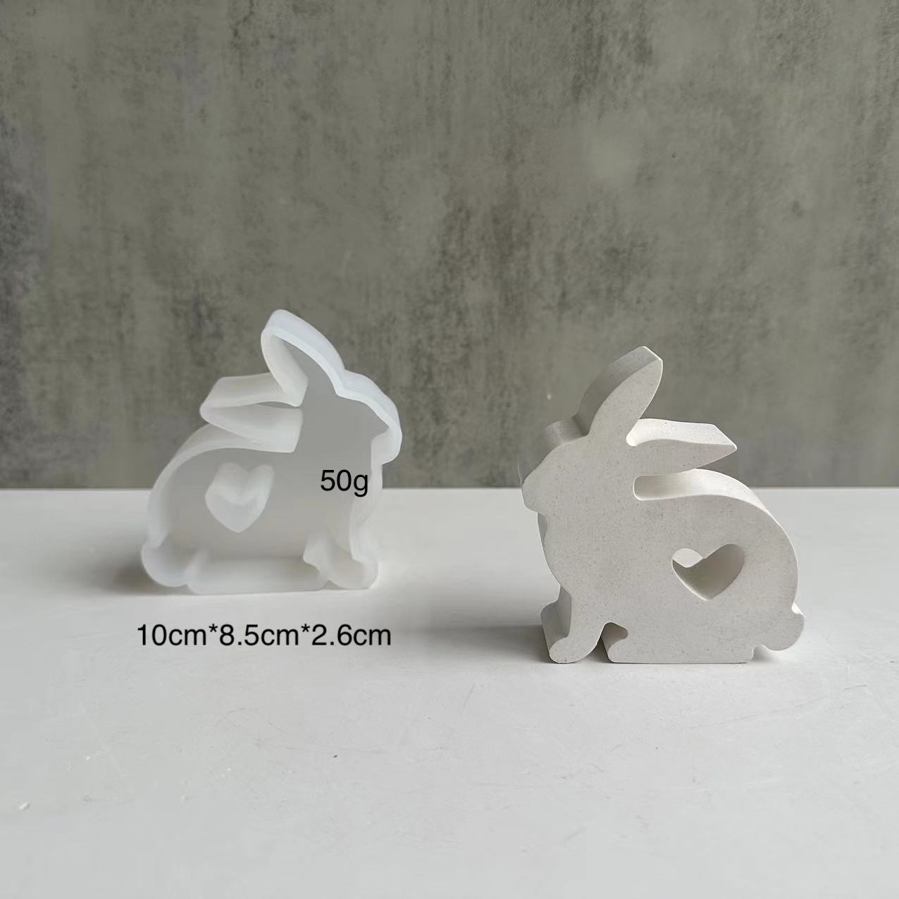 Lovely Heart-shaped Rabbit Ornament Resin Mold 【Upgraded Soft Material】
