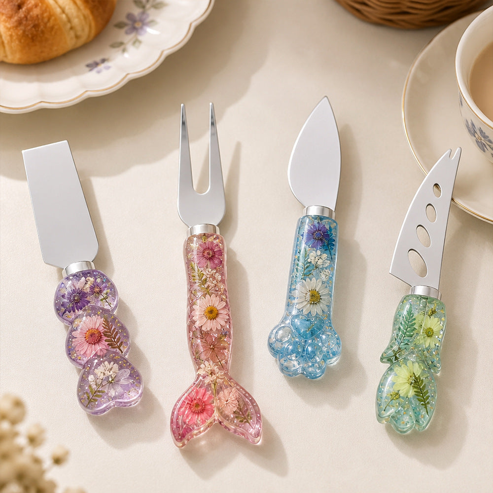 Mermaid Tail Cat Paw Heart & Tulip Resin Knife Handle Mold