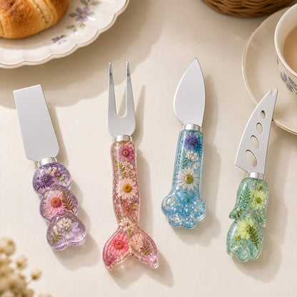 Mermaid Tail Cat Paw Heart & Tulip Resin Knife Handle Mold