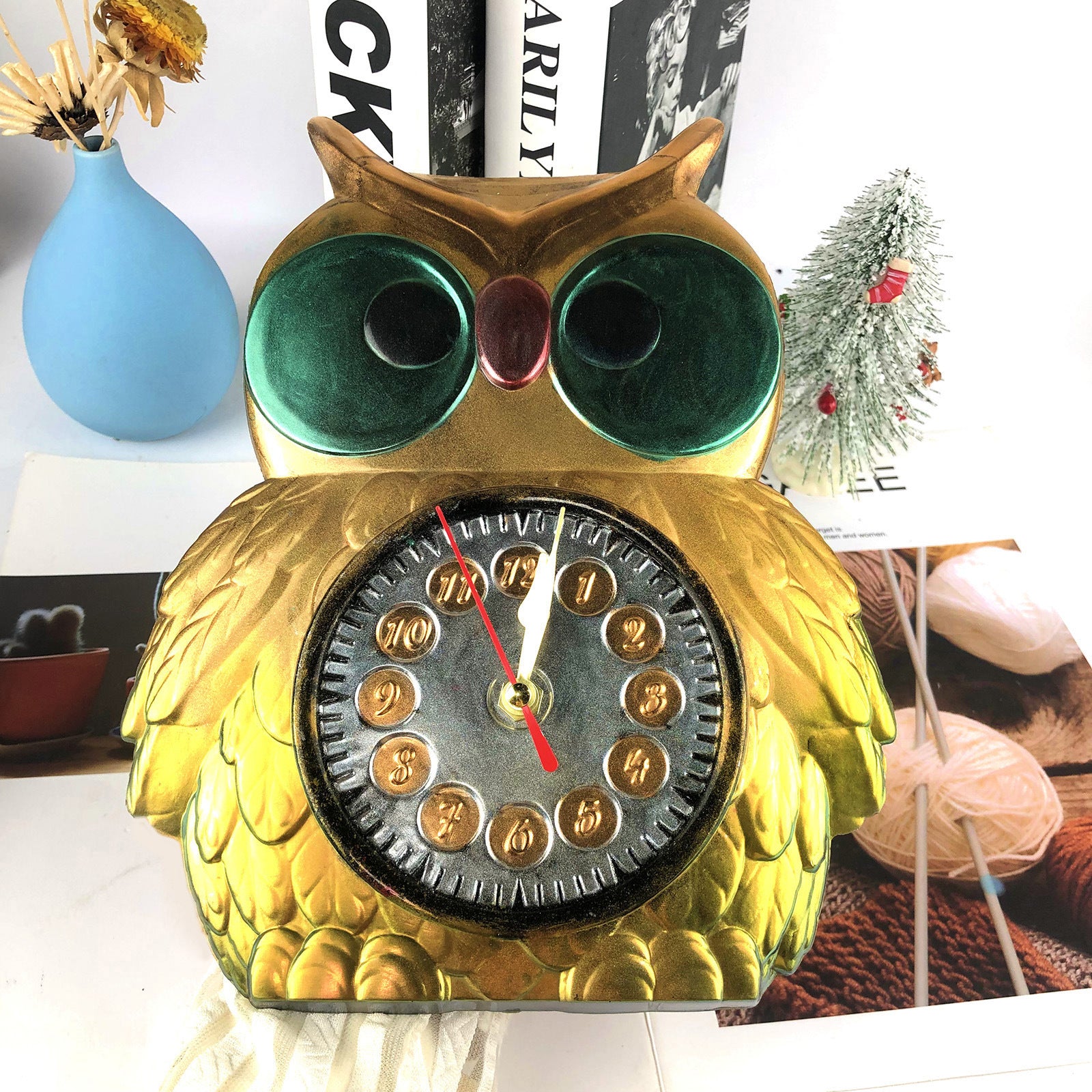 Owl Clock Wall Hanging Resin Mold