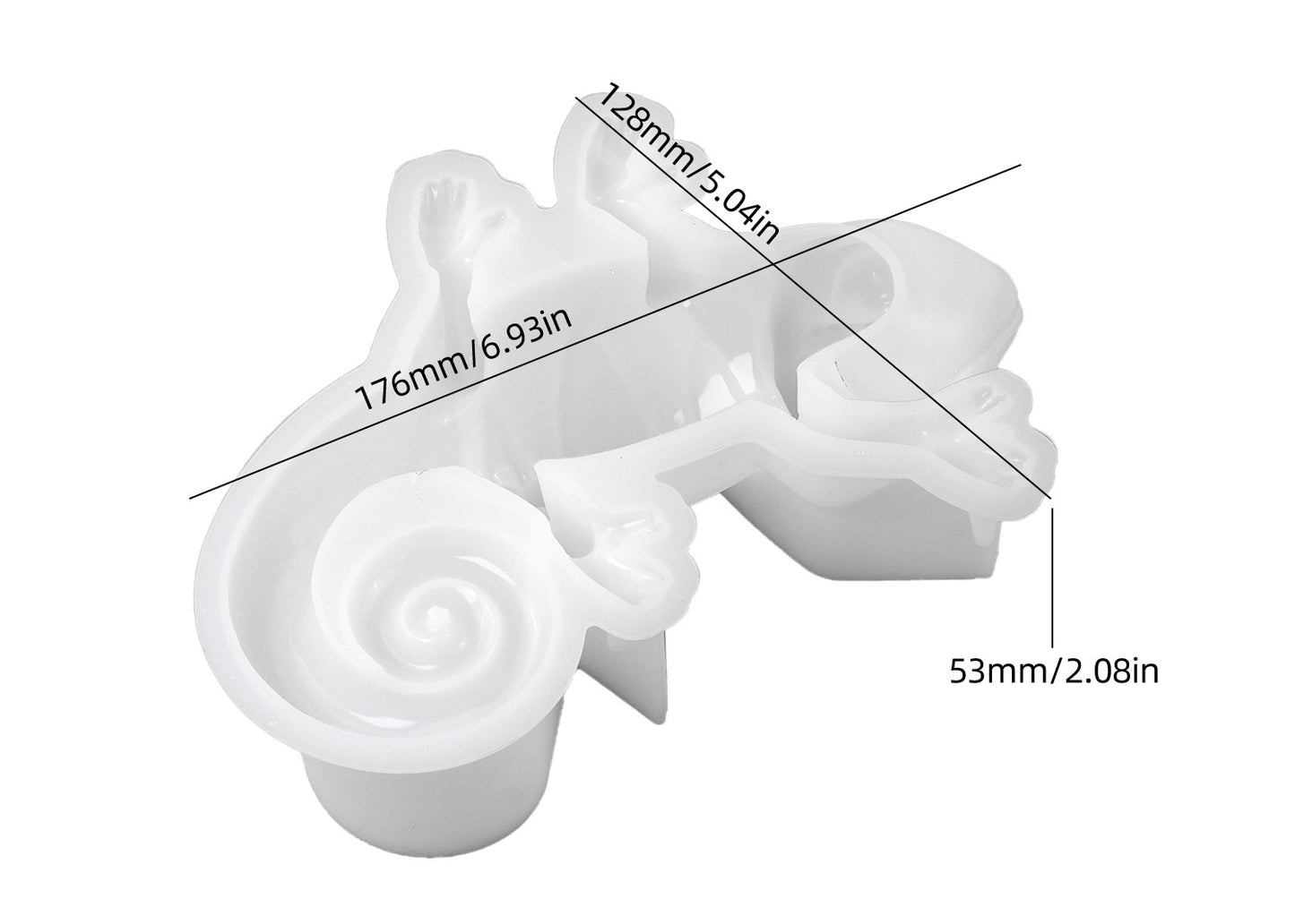 Molde de resina con forma de lagarto 