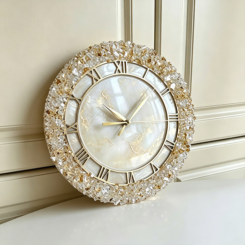 Round Crystal Cluster Edge Clock Resin Mold