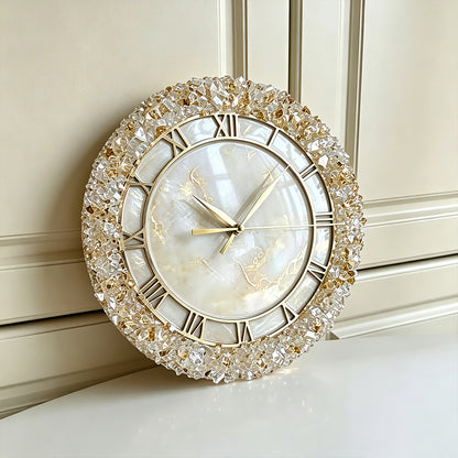 Round Crystal Cluster Edge Clock Resin Mold