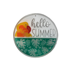 Hello Summer Round Backpack Charm Keychain Ornament Mold