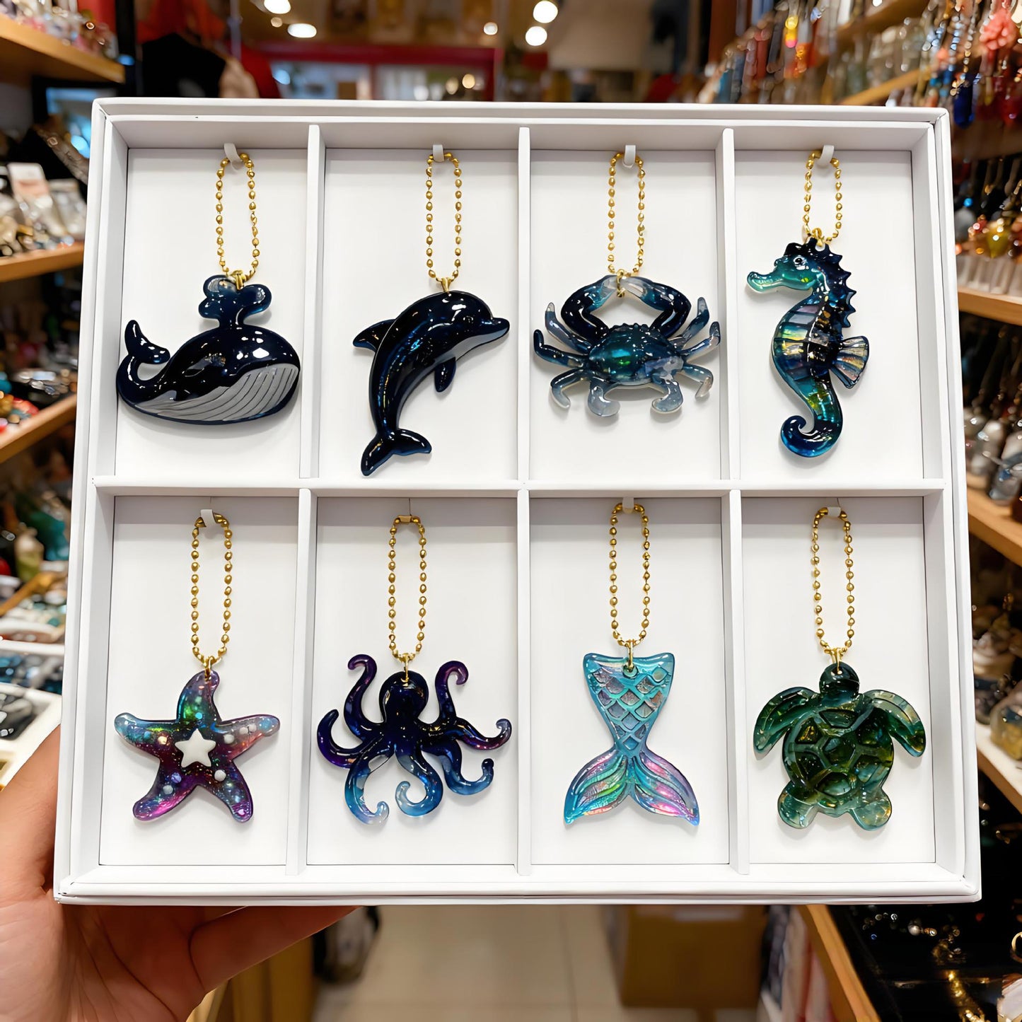3pcs Marine Creature Pendant Resin Mold