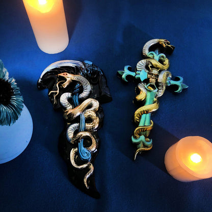 Snake Cross Ornament Decoration Resin Molds