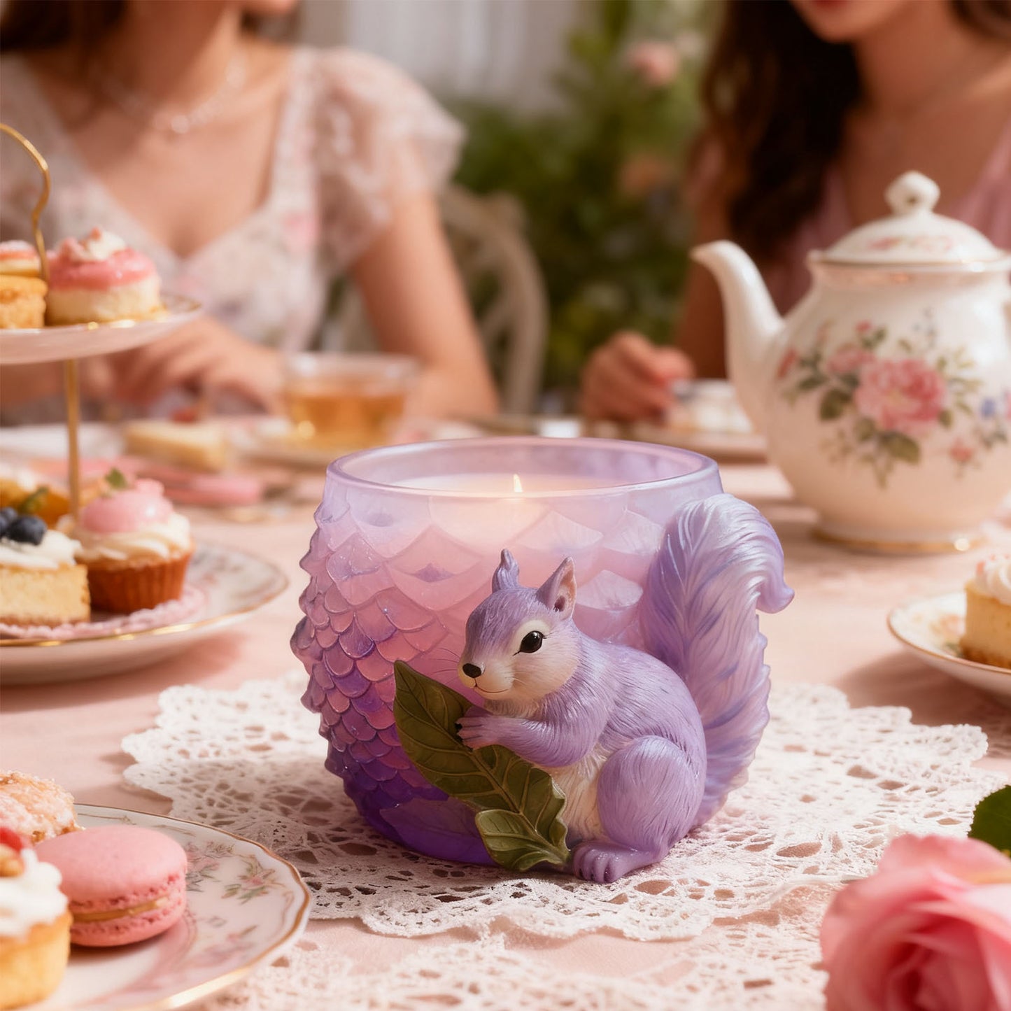 Squirrel Pinecone Storage Jar Resin Mold