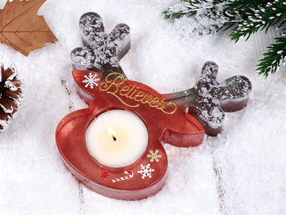 Christmas Deer, Mitten, Boot & Snowman Candle Holder Resin Mold
