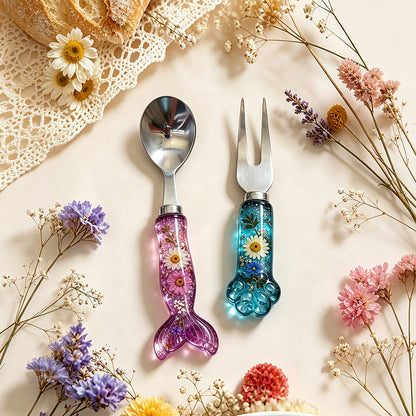 Mermaid Tail Cat Paw Heart & Tulip Resin Knife Handle Mold