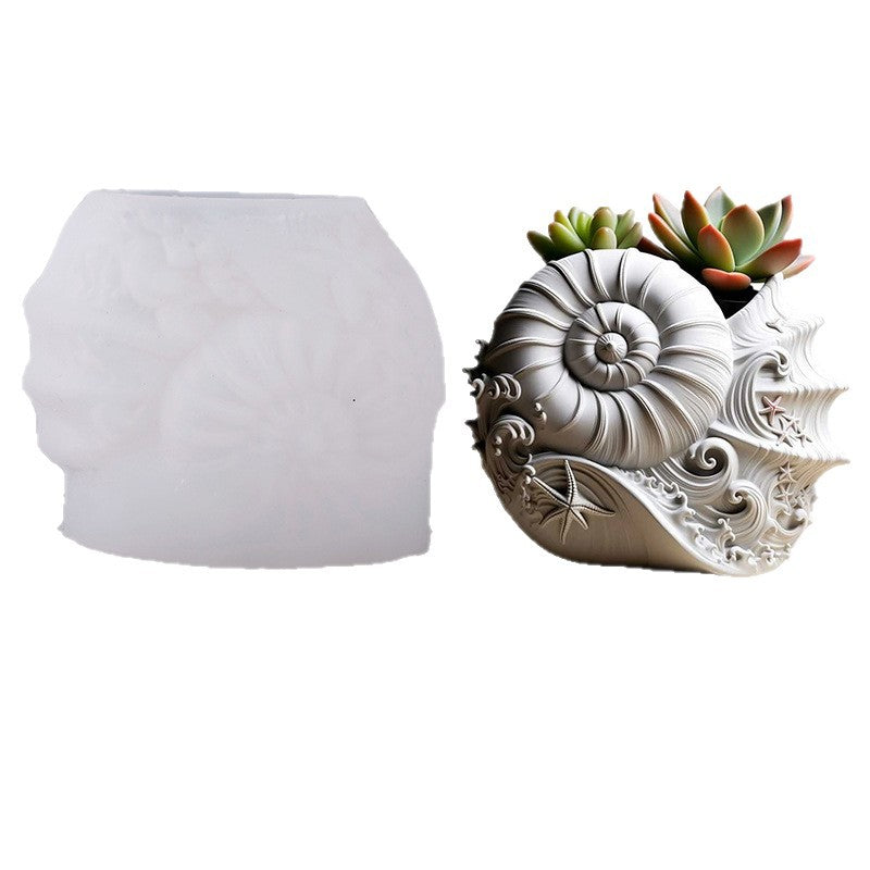 Conch Shell Storage Jar Resin Mold