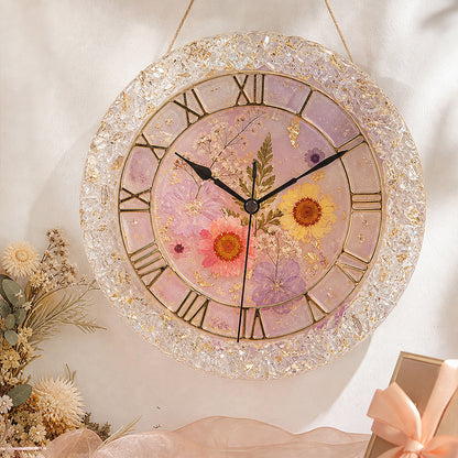 Round Crystal Cluster Edge Clock Resin Mold
