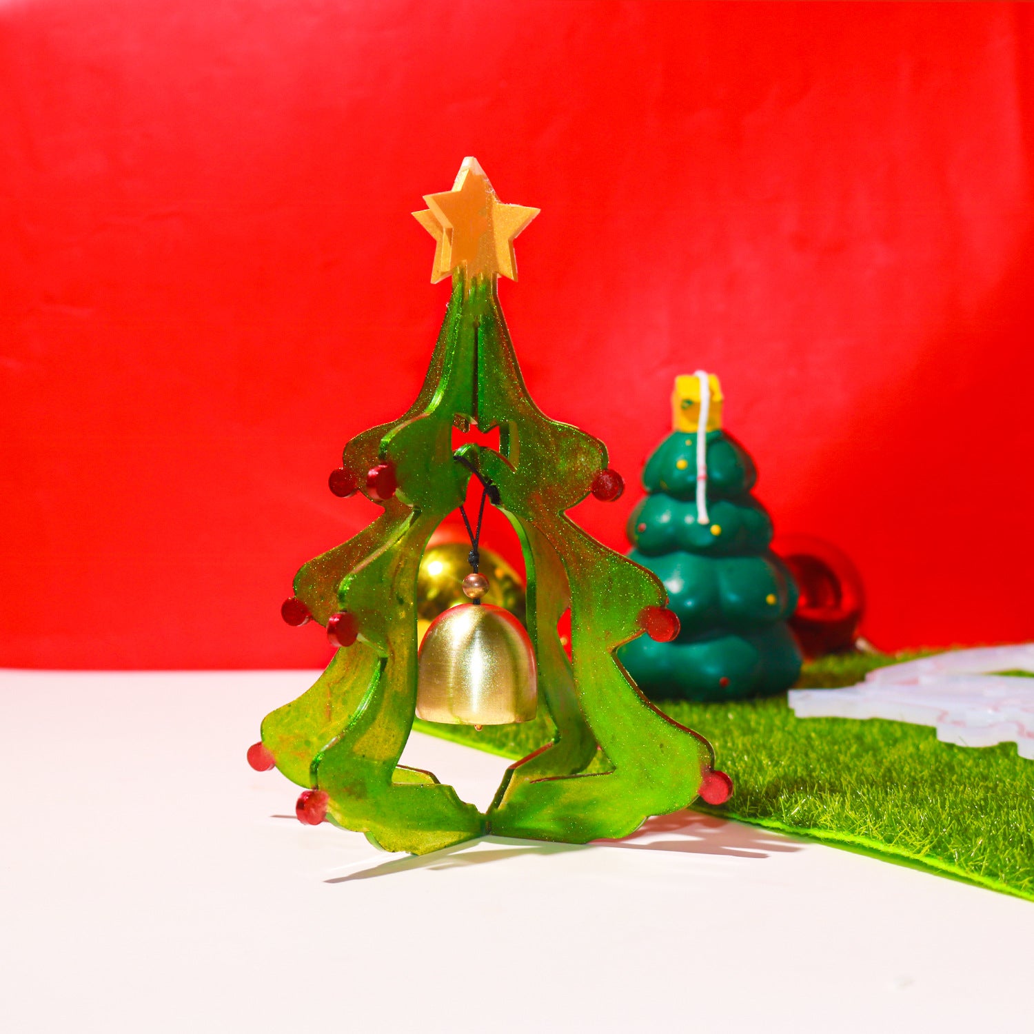 Vintage Christmas Diorama Winter Scene Santa Claus Gifts Decorated Trees  Snow | eBay