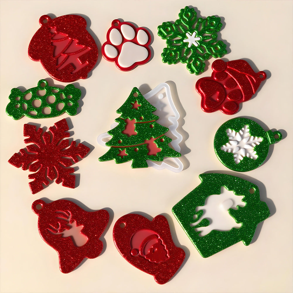 12pcs Christmas Theme Hanging Resin Mold