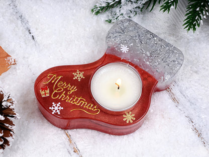 Christmas Deer, Mitten, Boot & Snowman Candle Holder Resin Mold