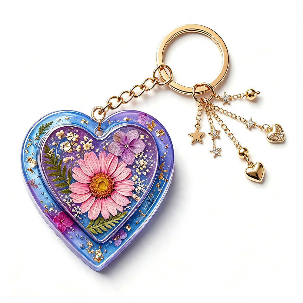 Double-Layer 3D Heart 26-Letter Decorative Pendant Resin Mold