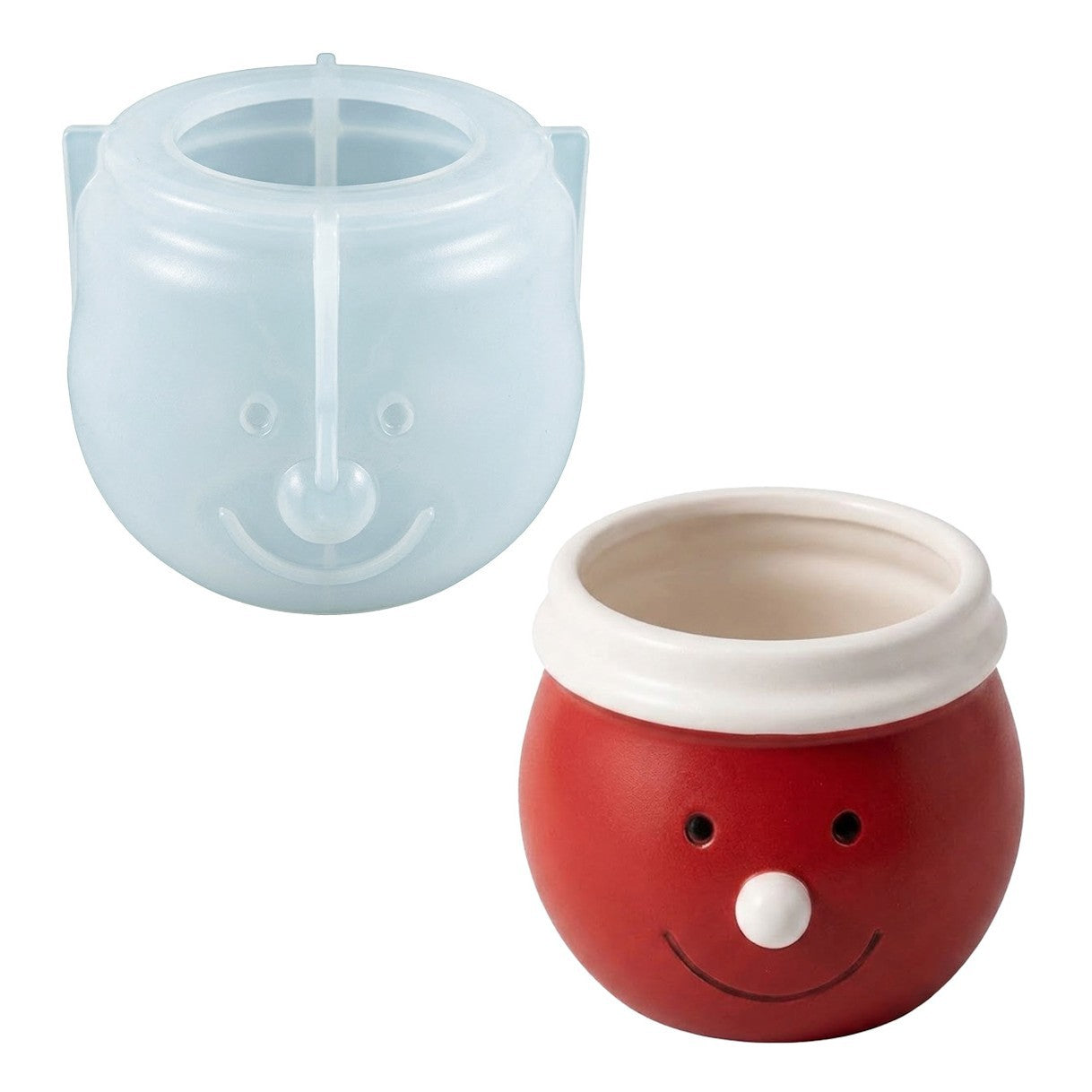 Cute Snowman Storage Jar & Planter Figurine Resin Mold