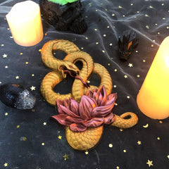 Evil Snake Wrapped Lotus Wall Hanging Resin Mold