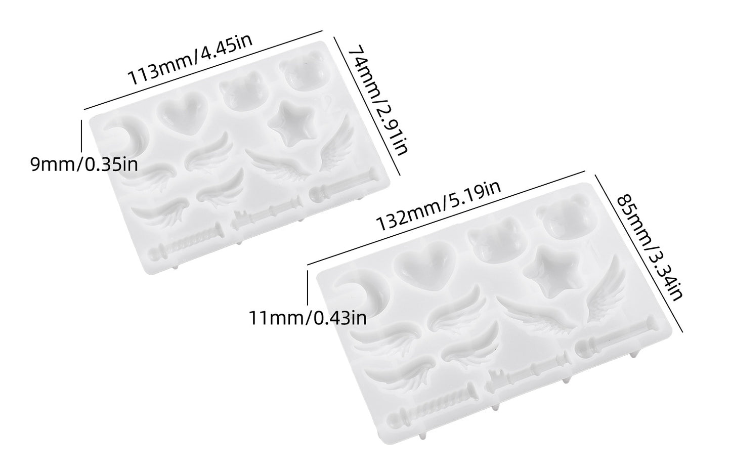 2pcs Magic Wand Decorative Ornament Resin Molds