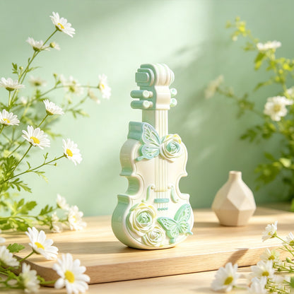 Elegant Butterfly Flower Violin Figurine Resin Mold